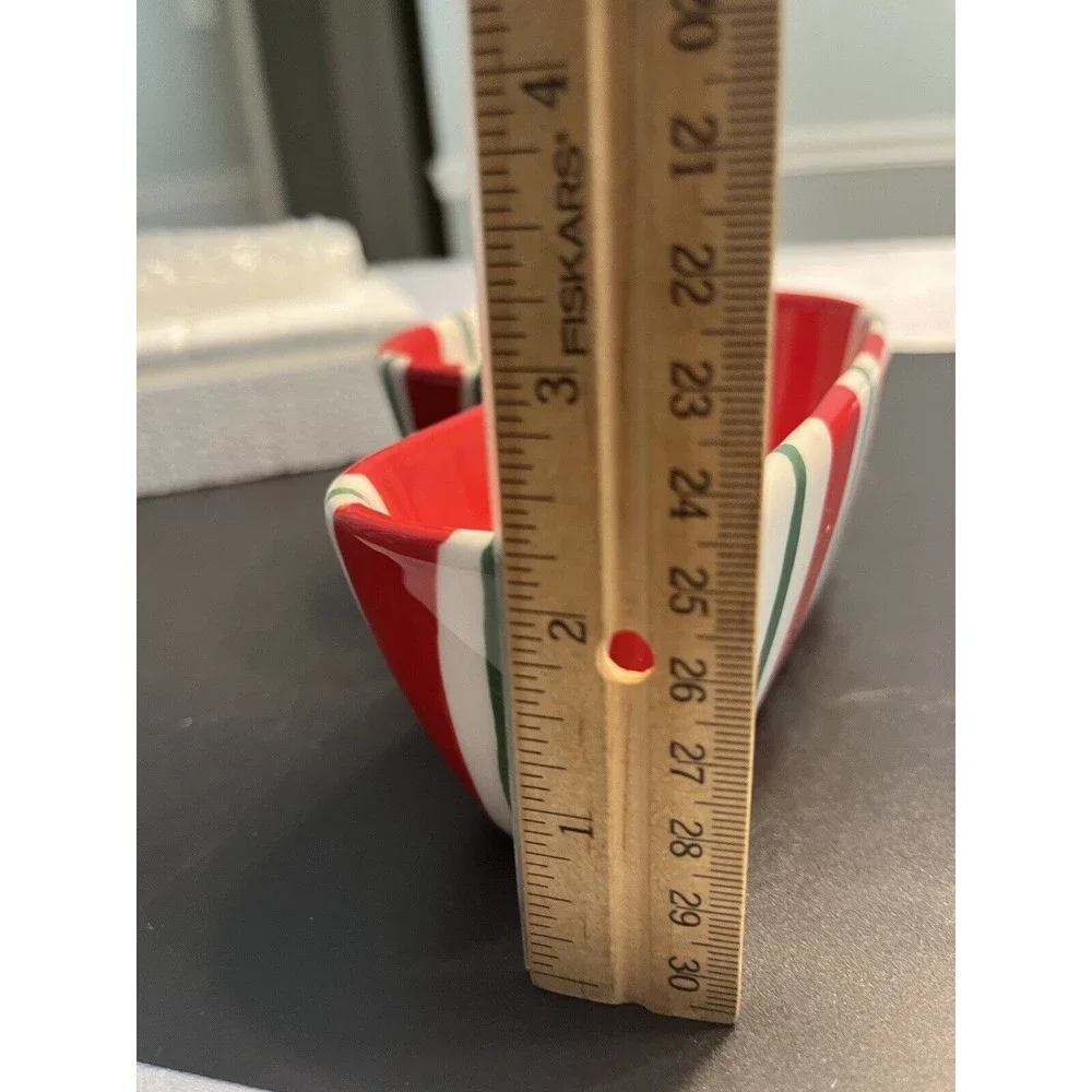 Pier One Candy Cane Dip Bowl Set w Candy Cane Spreader